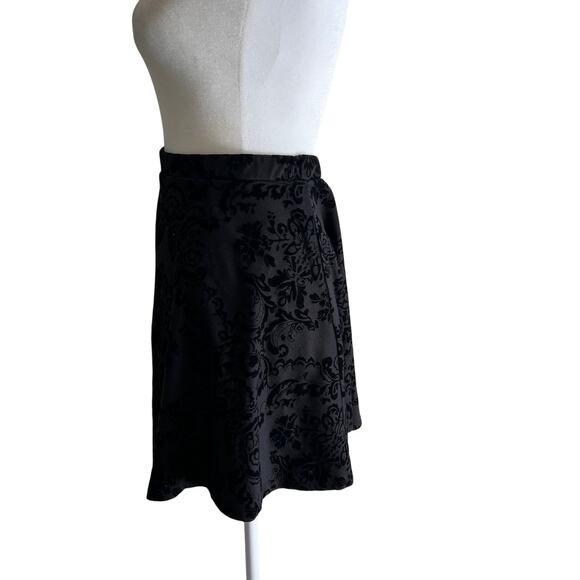 A. Byer VTG Mini Skirt Velvet Burnout Black SZXL Whimsigoth Dark Romantic Party - Picture 3 of 9